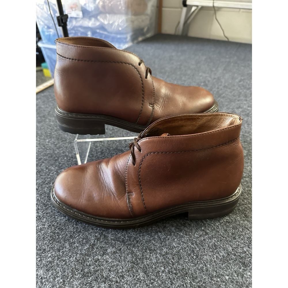 Vintage EDDIE‎ BAUER Brown Pebbled Leather Apron Toe Ankle Boots Women's Sz. 8M